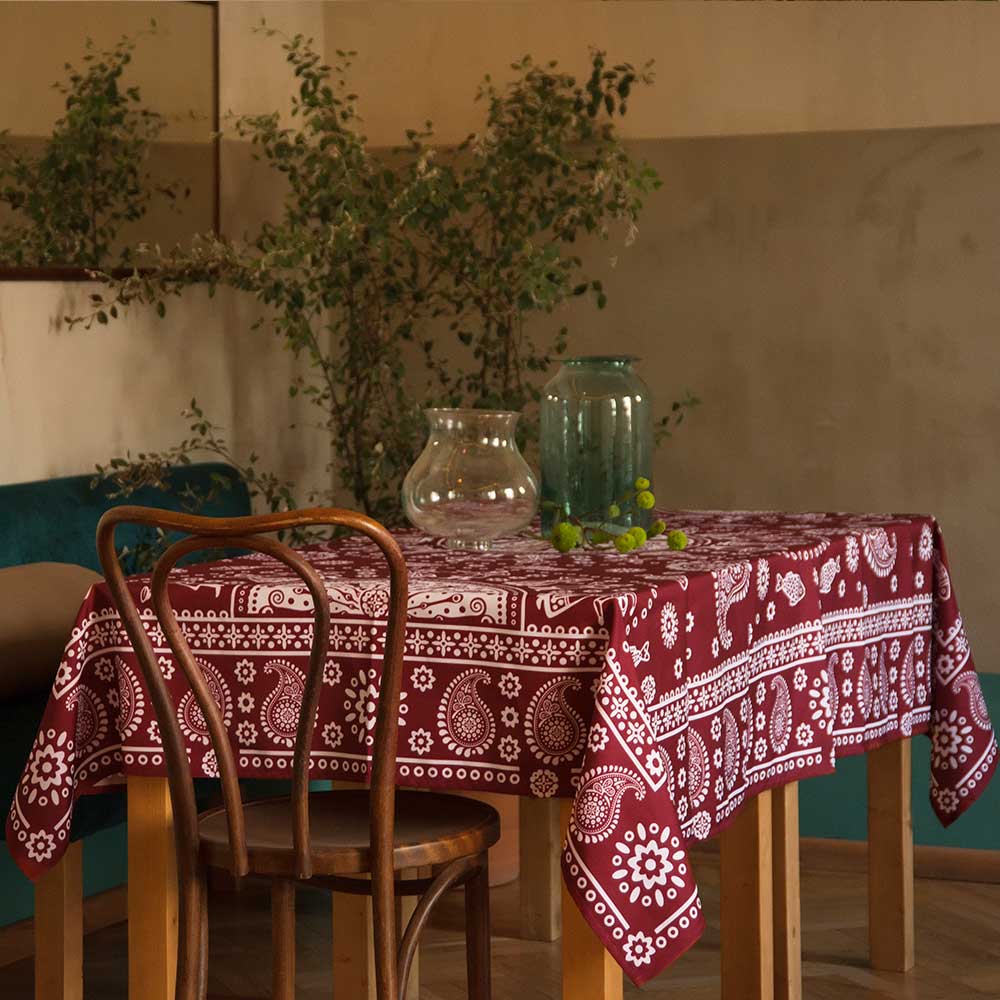 Kala (Red) - Georgian Traditional Blue Tablecloth